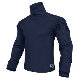 KRYDEX G3 Combat Shirt with Elbow Pads For Hunting Outdoor CP Style Tops Tactical BDU Clothes MC Tiger Stripes Shirts (Color: BU, size: XXL)