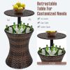 Patio Furniture Rattan Style Patio Beverage Cooler Bar Table